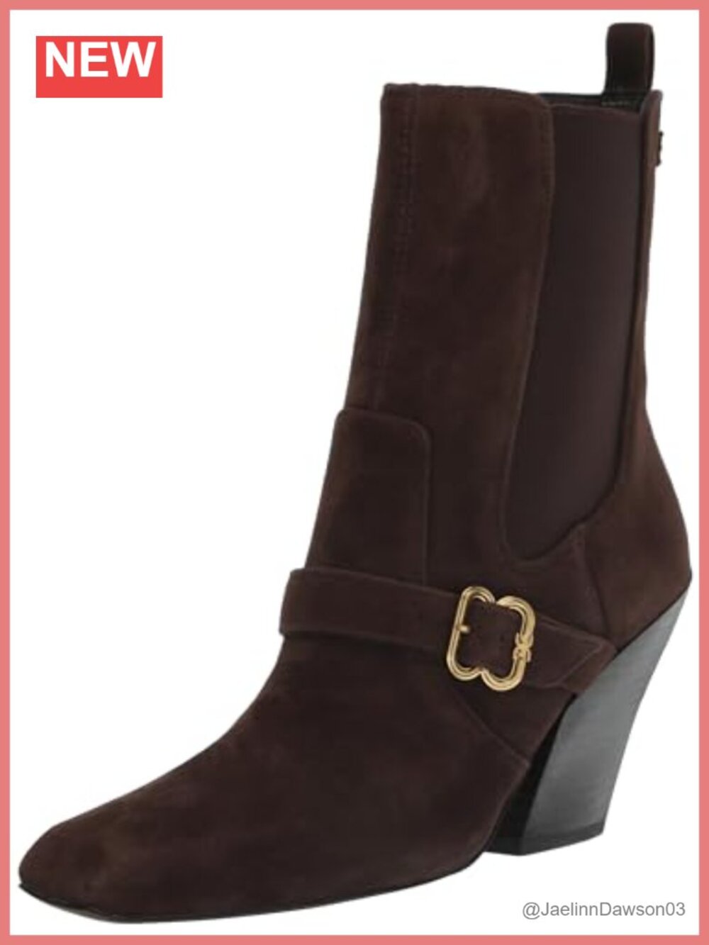 Sam Edelman Suzette Western Ankle Booties Square Toe Block Heel Pull-On Leather